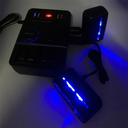 USB+Type-C to 220V QC3.0 200W Power Socket Cigarette Lighter Car Power Inverter, 200W