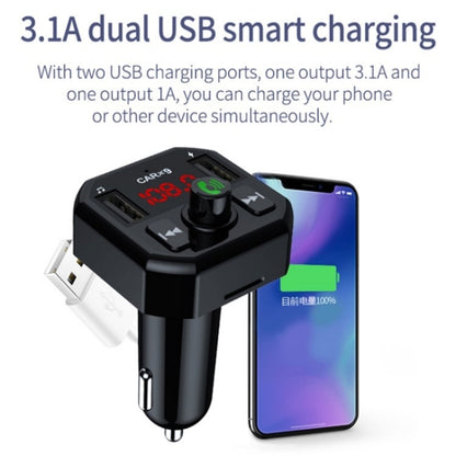 Dual USB Ports Car MP3 Player Automatic Power-off Memory Bluetooth Call FM Transmitter, X9 3.1A