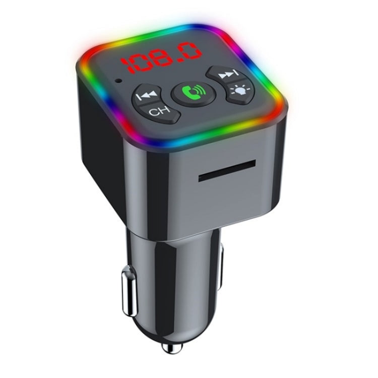 Colorful light Car Hands-free Call Bluetooth Receiver Support U Disk MP3 Player, F10