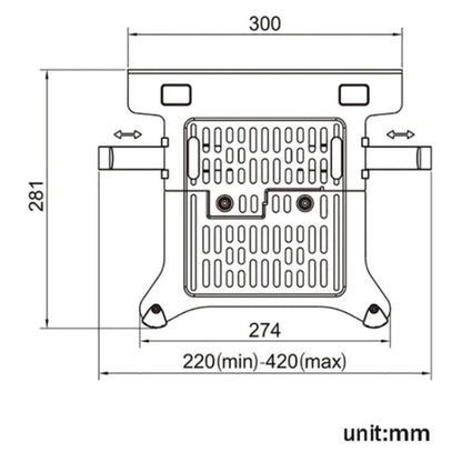 NORTH BAYOU NB FP-2 Notebook Tray Compatible VESA 100x100mm for 10 -17 inch Laptop Mount Holder, FP-2