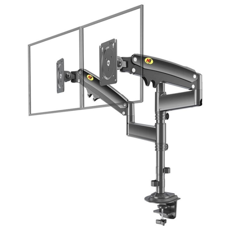 NORTH BAYOU NB H180 FP-2 Laptop Gas Spring Full Motion Dual Arm Clamp 22 - 32 inch LCD TV Monitor Desk Holder, H180-FP-2