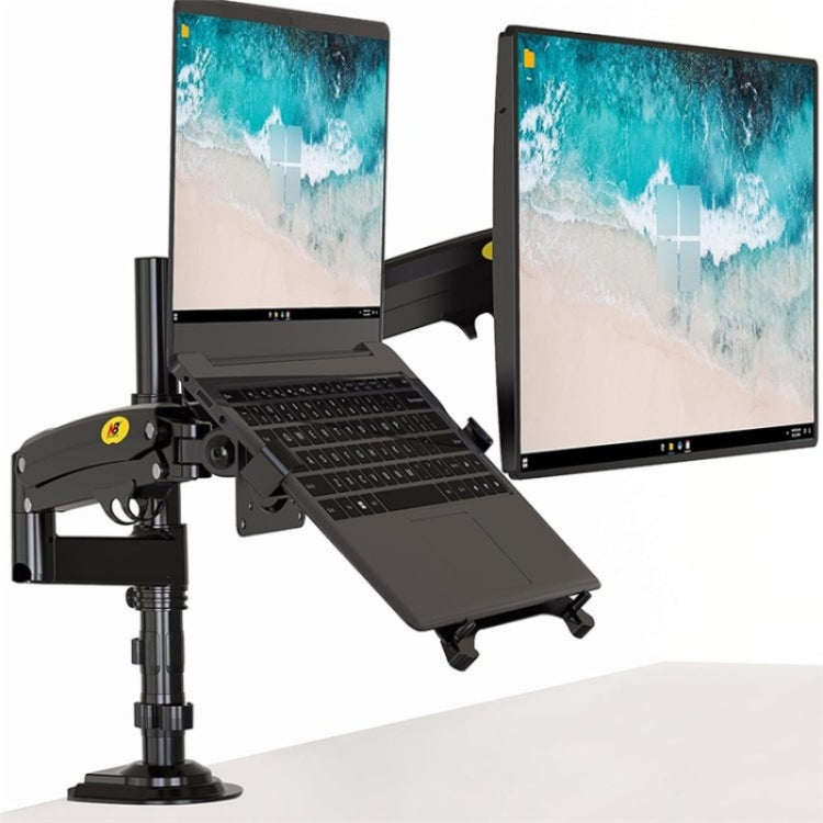 NORTH BAYOU NB H180 FP-2 Laptop Gas Spring Full Motion Dual Arm Clamp 22 - 32 inch LCD TV Monitor Desk Holder, H180-FP-2