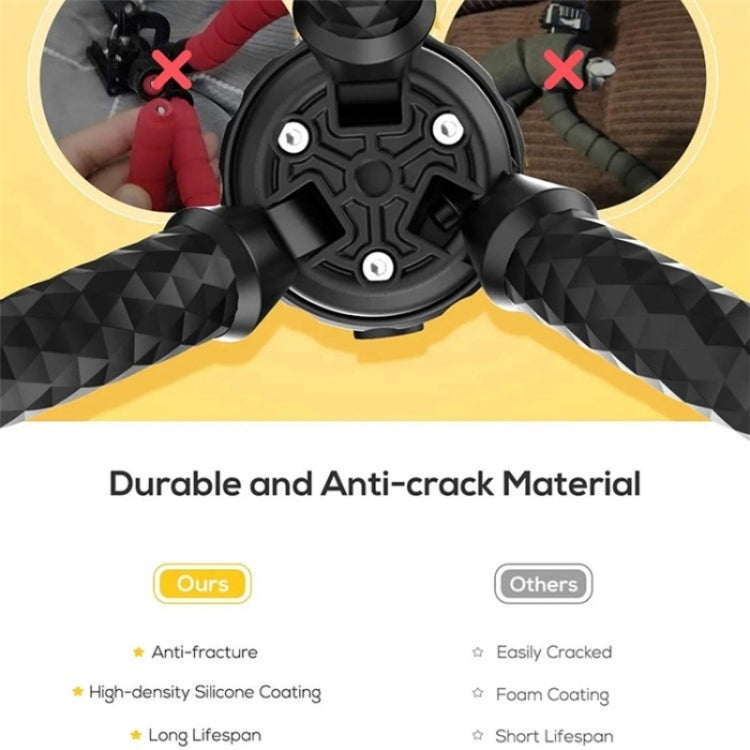 JMARY MT25 Portable Black With Phone Holder Ball Head Selfie Stick Flexible Octopus Tripod, MT25