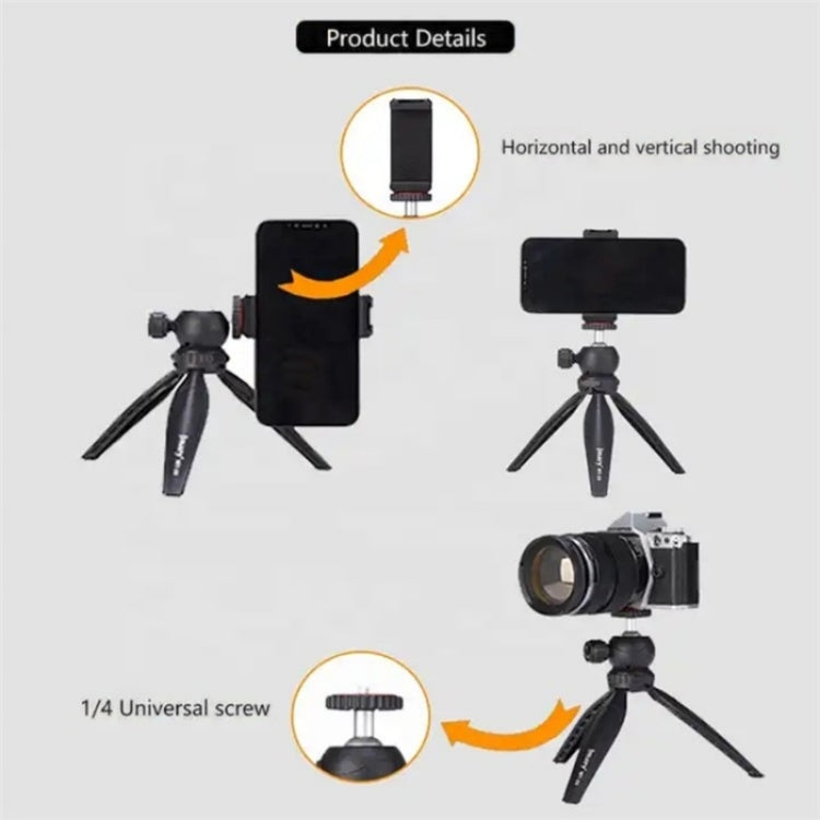 JMARY MT-20 Mini Portable 360 Degree Ball Head Selfie Stick Folding Desktop Tripod Phone Holder, MT-20