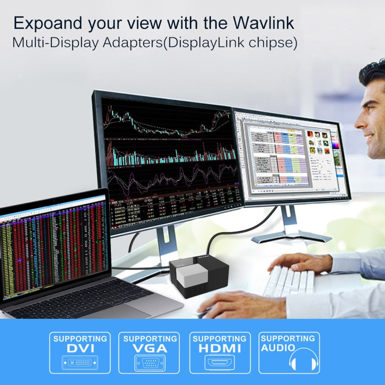 WAVLINK WL-UG39DK3 Fast Charging Gigabit Ethernet Dual Display Video Dock USB 3.0 Hub, US Plug, UK Plug, EU Plug, AU Plug