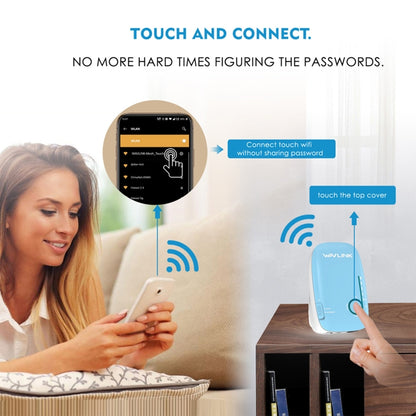 WAVLINK WN576K1 AC1200 Household WiFi Router Network Extender Dual Band Wireless Repeater (Blue), US Plug, UK Plug, EU Plug, AU Plug