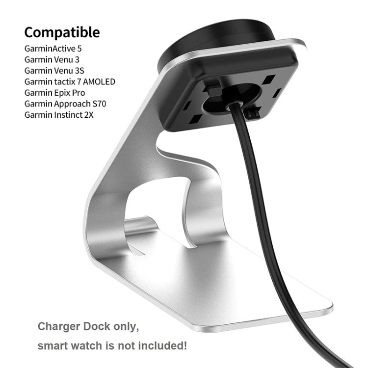 JUNSUNMAY For Garmin Venu 3 / Venu 3S USB Port Aluminum Alloy Watch Charger Holder, Length: 1.5m