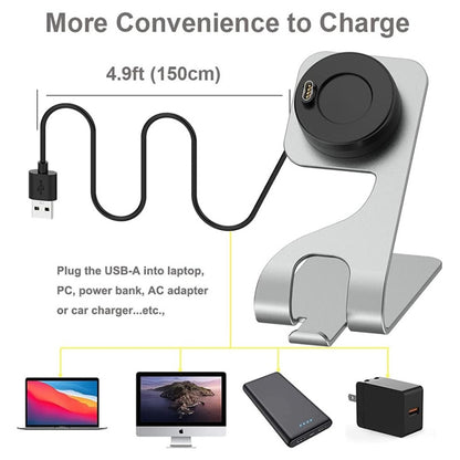 JUNSUNMAY For Garmin Venu 3 / Venu 3S USB Port Aluminum Alloy Watch Charger Holder, Length: 1.5m