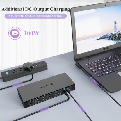 WAVLINK UG69PD10 1 to 4 Screens 4K/5K AV Transfer USB-C to HD Type-C Docking Station Hub, US Plug, UK Plug, EU Plug, AU Plug