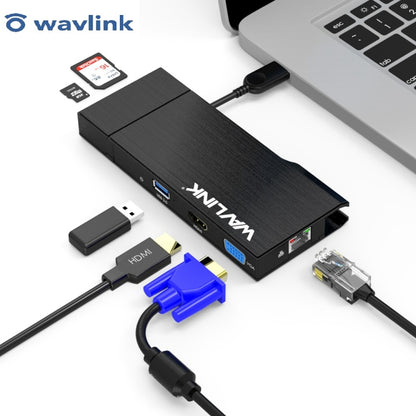 WAVLINK WL-UG39DH2 USB3.0 to HD / VGA / Gigabit Ethernet Splitter Adapter, UG39DH2
