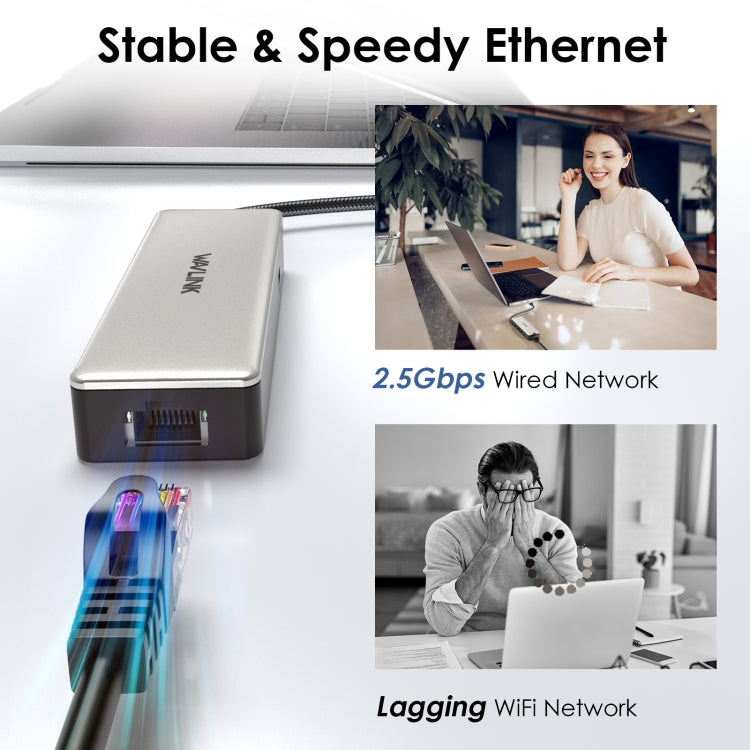 WAVLINK WL-UHP3414 100W Power 10Gbps 4K HDMI USB-C Dock HUB 3xUSB3.2 Gen 2 + 2.5G Ethernet Port, UHP3414