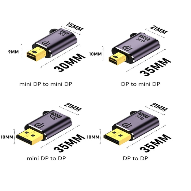DP 1.4 to DP Adapter 8K 60Hz HD Video Transmission Expanding, DP1.4 male to mini DP female, DP1.4 male to DP 1.4 female, mini DP male to mini DP female, mini DP male to DP 1.4 female