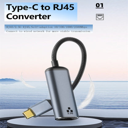 Type-C to RJ45 2500Mbps Ethernet Adapter, Type-C to RJ45