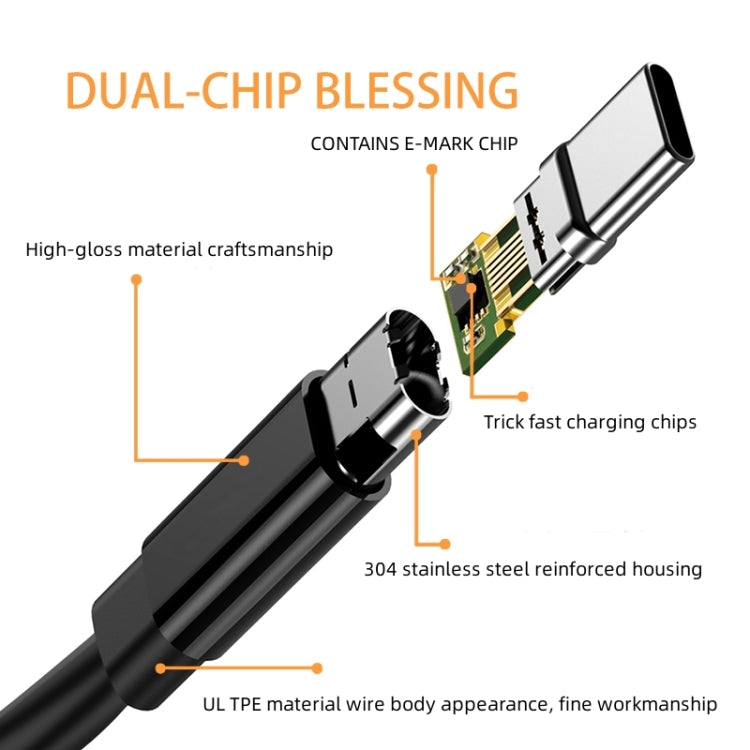PD 135W Type-C to Big Square USB Port Charging Cable For Lenovo Thinkpad/ThinkBook/Xiaoxin, Length: 1.8m, 135W, 100W