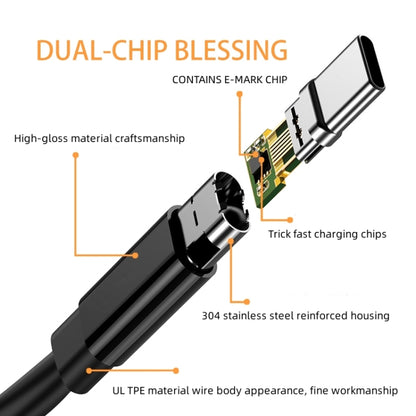 PD 135W Type-C to Big Square USB Port Charging Cable For Lenovo Thinkpad/ThinkBook/Xiaoxin, Length: 1.8m, 135W, 100W
