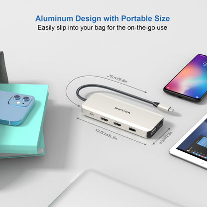 WAVLINK WL-UMD301 12 in 1 Multi-port Adapter 2*HDMI+1*VGA Triple Display USB-C Hub Dock, WL-UMD301