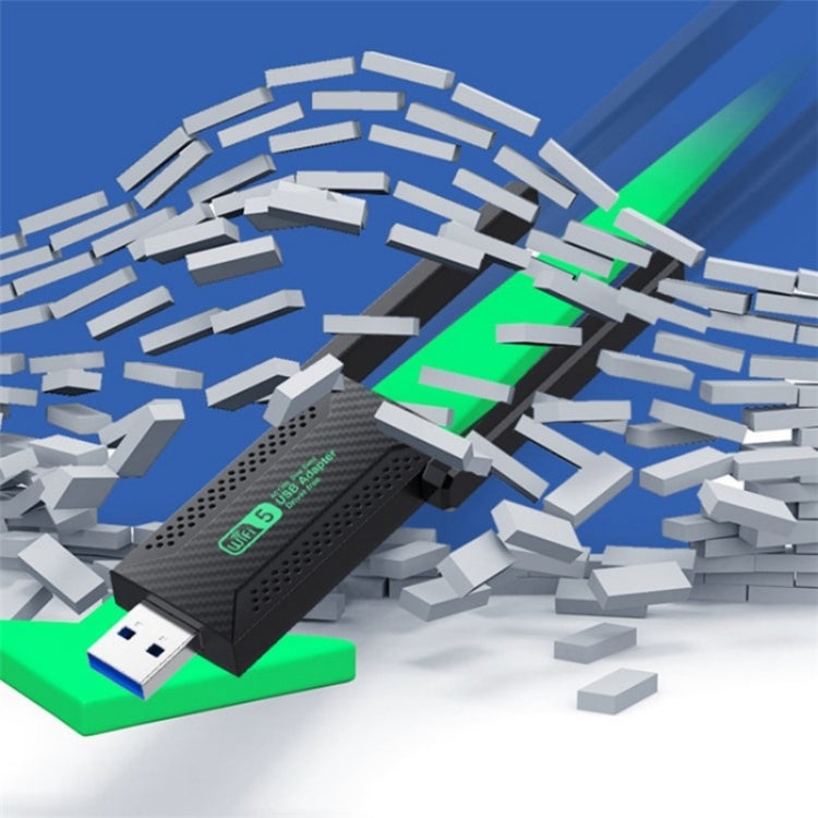 For Desktop PC Laptop Dual Band Driver-Free USB3.0 5G 1200Mbps WiFi Wireless Adapter, ZT02