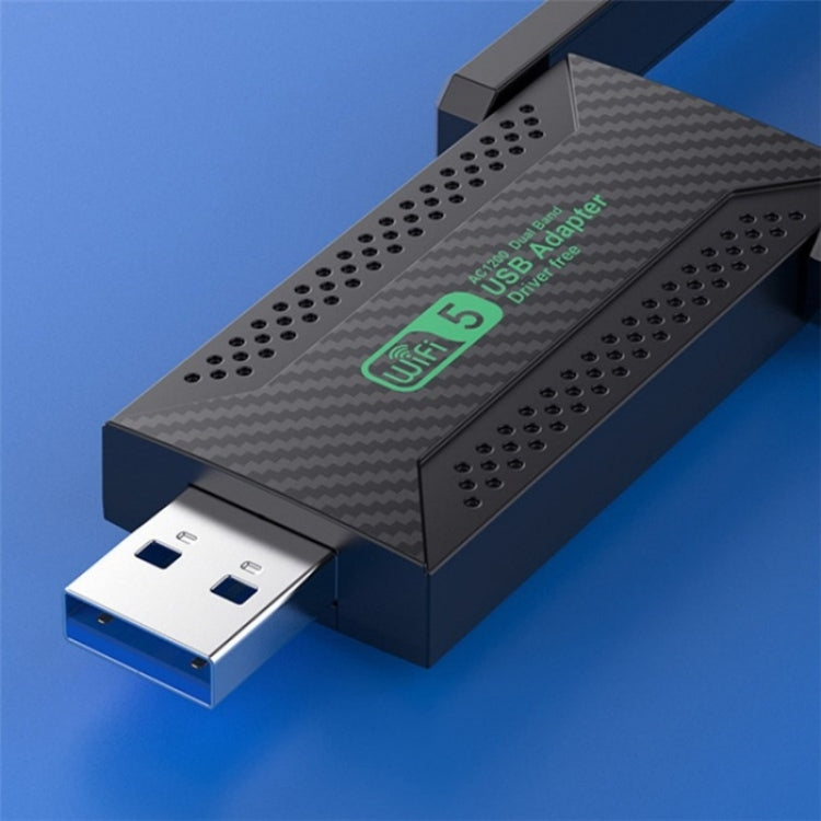 For Desktop PC Laptop Dual Band Driver-Free USB3.0 5G 1200Mbps WiFi Wireless Adapter, ZT02