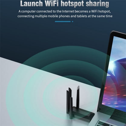 4-Antennas Dual-Band Driver-Free USB3.0 High-Speed Wireless Computer Network Adapter, A07