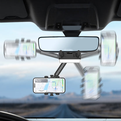 H23-8 New Multifunction Rearview Mirror Phone Holder Rotatable Retractable Phone Mount