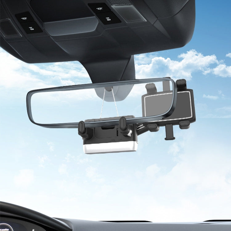 H23-8 New Multifunction Rearview Mirror Phone Holder Rotatable Retractable Phone Mount