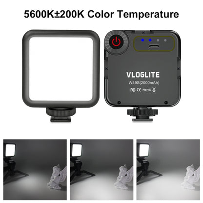 VLOGLITE W49S Adjustable Brightness Mini Beauty Video Light Photography Live Streaming LED Fill Light, W49S