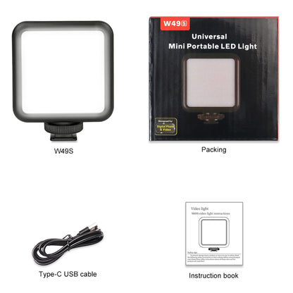 VLOGLITE W49S Adjustable Brightness Mini Beauty Video Light Photography Live Streaming LED Fill Light, W49S