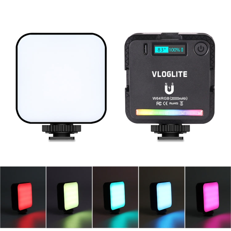 VLOGLITE W64RGB Dimmable RGB LED Pocket Fill Light 20 Modes Live Broadcast Video Light, W64RGB