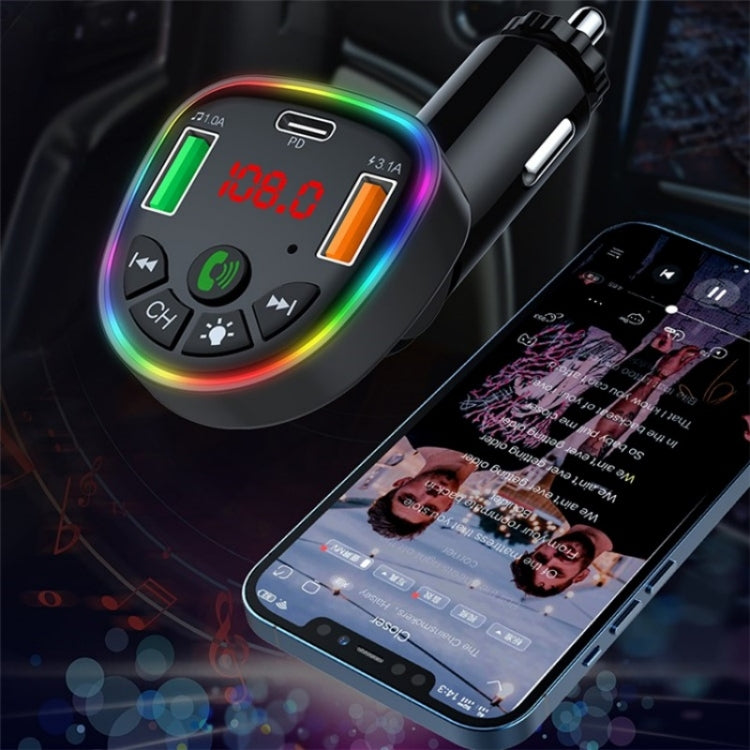 P25 Phone Dual USB Cigarette Lighter Charger Bluetooth Hands-Free Car Player, P25