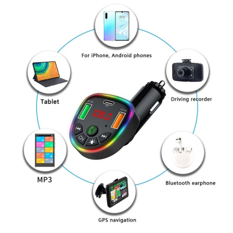 P25 Phone Dual USB Cigarette Lighter Charger Bluetooth Hands-Free Car Player, P25