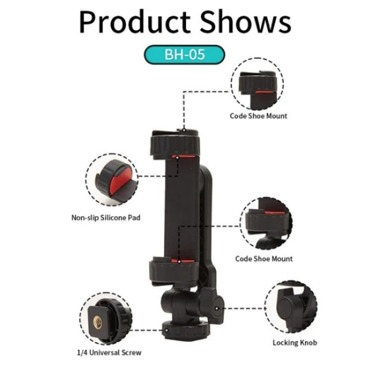 JMARY BH-05 360-Degree Rotating Mount Camera Holder Smartphone Clamp Bracket, BH-05