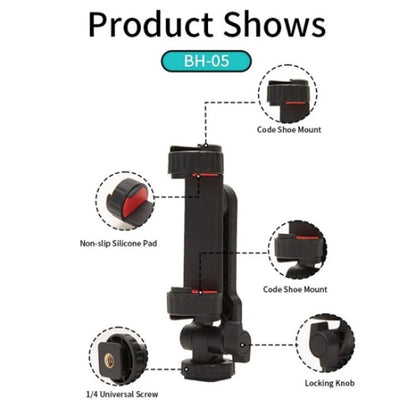 JMARY BH-05 360-Degree Rotating Mount Camera Holder Smartphone Clamp Bracket, BH-05