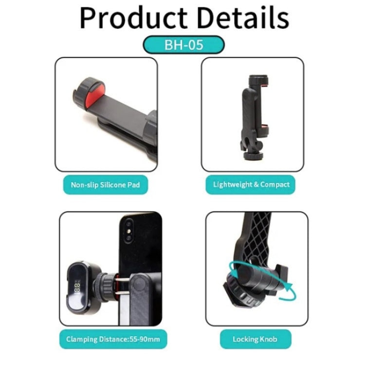 JMARY BH-05 360-Degree Rotating Mount Camera Holder Smartphone Clamp Bracket, BH-05