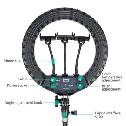 JMARY FM-14R Photography Light 14-inch Live Streaming Ring Light Photography LED Fill Light, US Plug, EU Plug