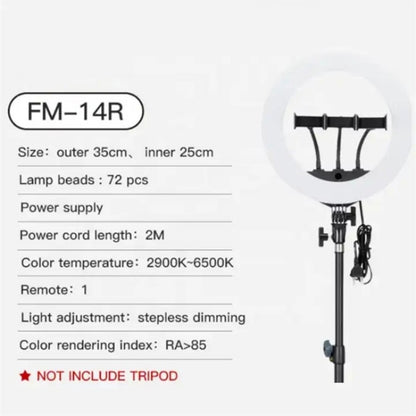 JMARY FM-14R Photography Light 14-inch Live Streaming Ring Light Photography LED Fill Light, US Plug, EU Plug