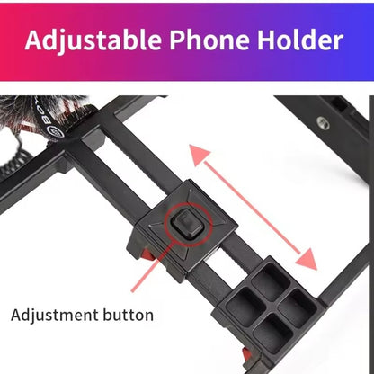 JMARY MT-33 Phone Stand Tripod ABS Video Recording Vlog Mobile Phone Rig Cage, MT-33
