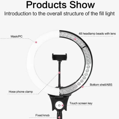 JMARY FM-12R Photography LED Fill Light 12-inch Video Recording Ring Light, US Plug, EU Plug