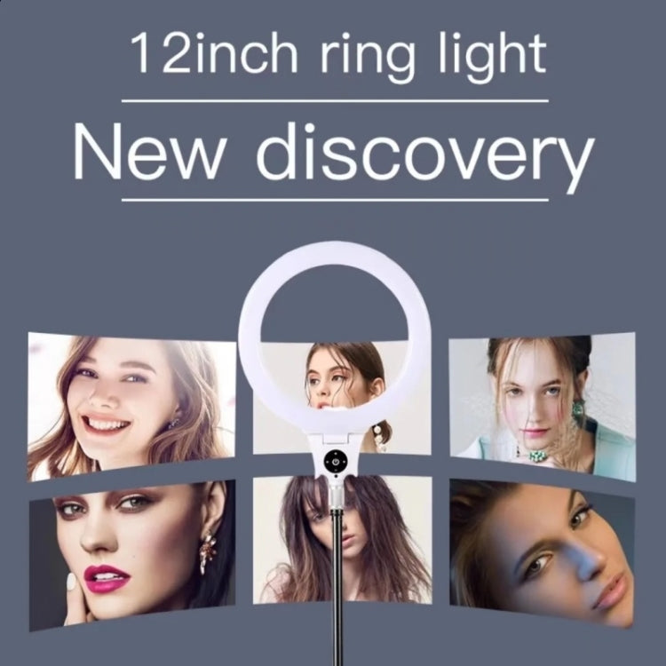 JMARY FM-12R Photography LED Fill Light 12-inch Video Recording Ring Light, US Plug, EU Plug