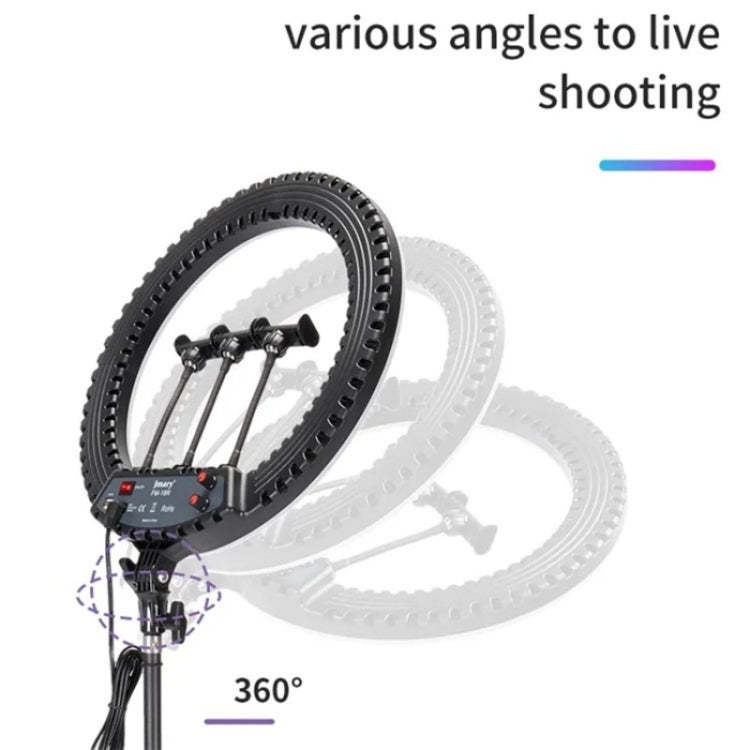 JMARY FM-18R LED Beauty Ring Light 18-inch Photography Live Streaming Fill Light, US Plug, EU Plug