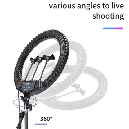 JMARY FM-18R LED Beauty Ring Light 18-inch Photography Live Streaming Fill Light, US Plug, EU Plug