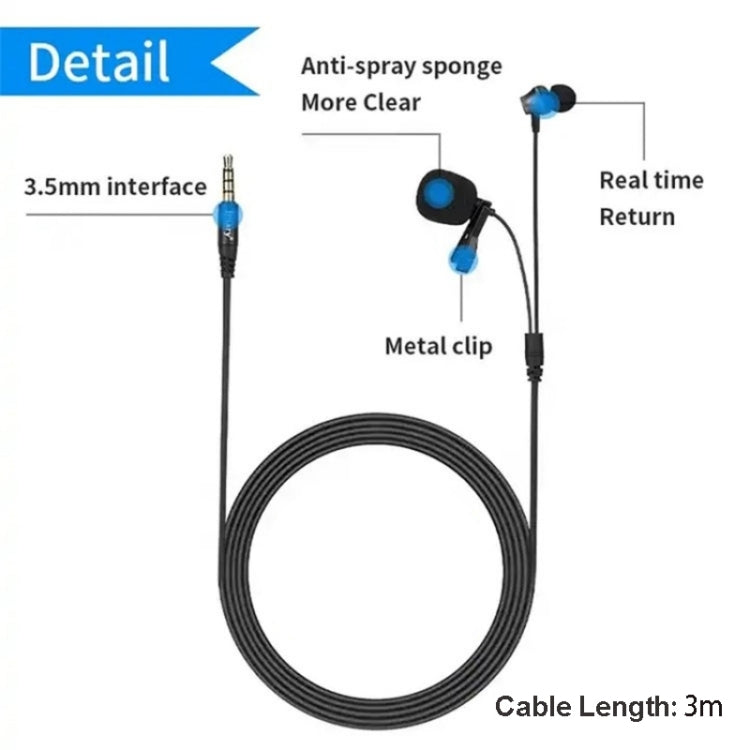 JMARY MC-R5 Lavalier 3.5mm Port Wired Microphone With Sound Monitoring Earphone, Length: 3m, MC-R5