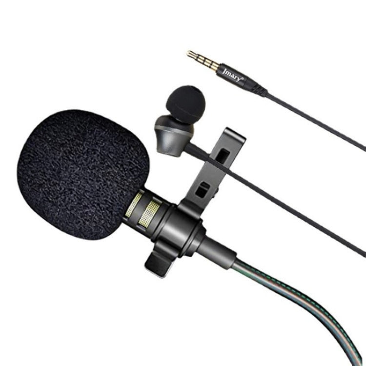 JMARY MC-R5 Lavalier 3.5mm Port Wired Microphone With Sound Monitoring Earphone, Length: 3m, MC-R5