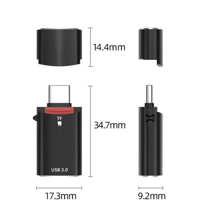 JS-72 USB Drive 2 in 1 Card Reader High-Speed USB 3.0 Converter USB-C/Type-C OTG Adapter