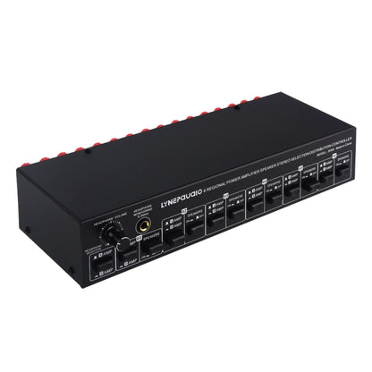 2 In 6 Out Power Amplifier Speaker Selector 6 Region Stereo Speaker Switcher, 2 In 6 Out