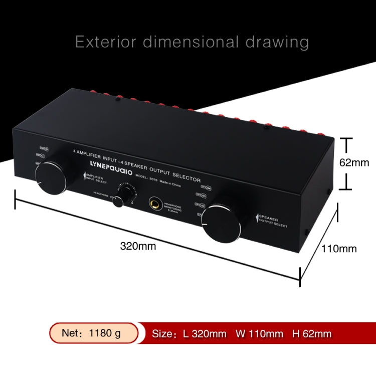 4 Input 4 Ooutput Power Amplifier Speaker Selector Switcher Speaker Comparator, 4 Input 4 Ooutput