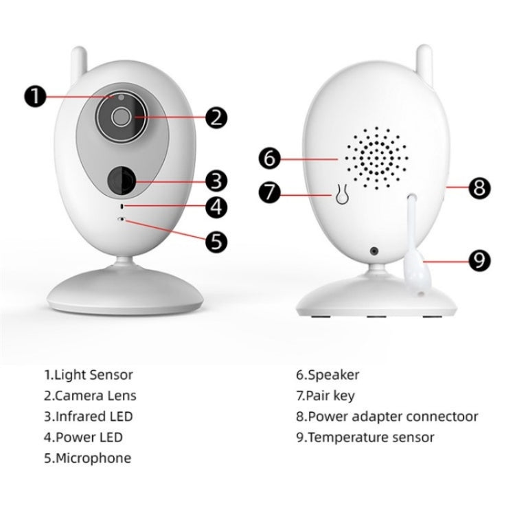 R306 Room Temperature Monitor Intercom Camera 2.0-inch Night Vision Wireless Baby Monitor, R306
