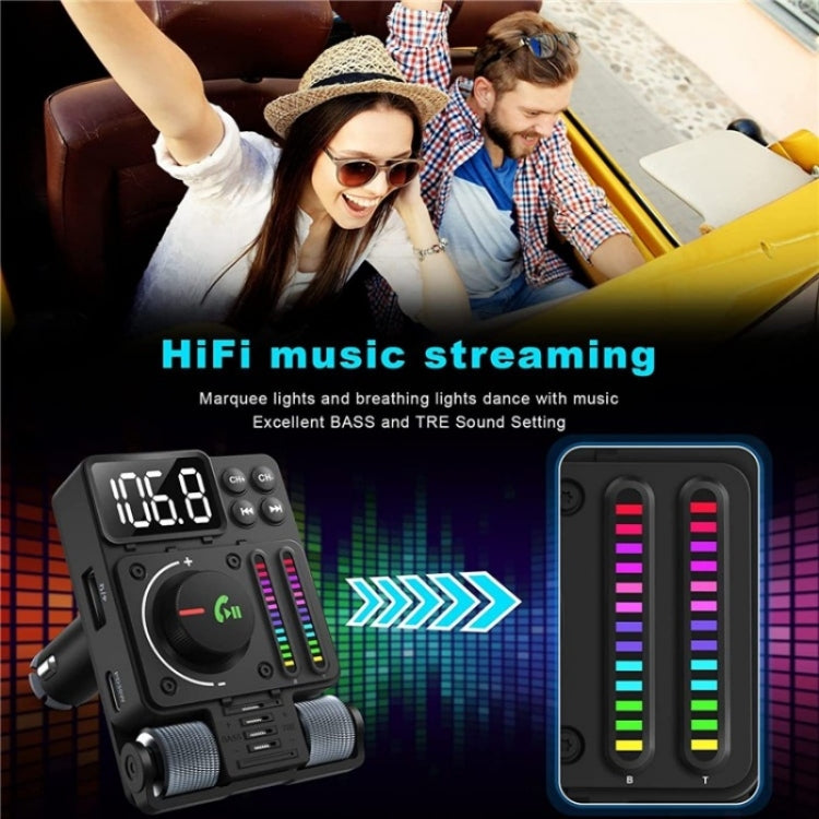MT01 Car FM Transmitter MP3 Music Player Bluetooth Adapter Type-C + USB Car Charger, MT01