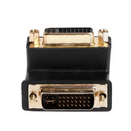 90 Degree Right Angled DVI 24+5 DVI-I Digital Dual Link Male To Female Extension Adapter for HDTV LCD Monitor