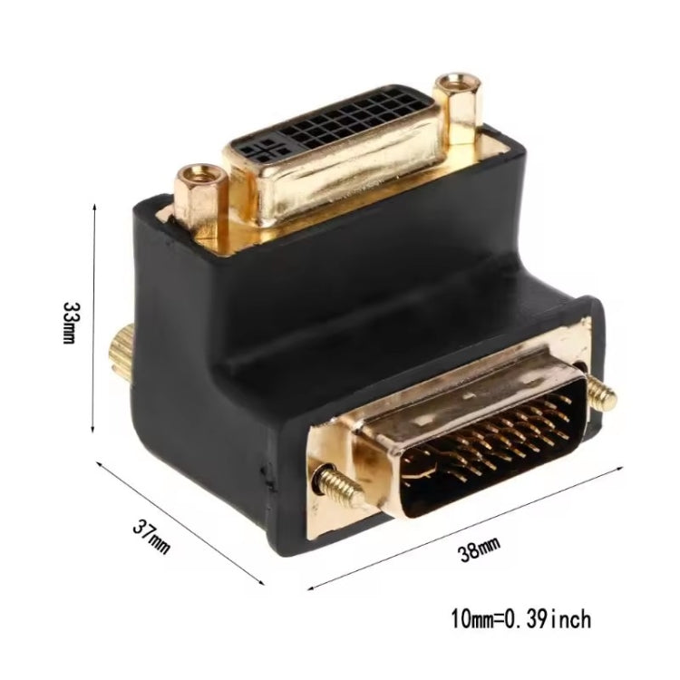 90 Degree Right Angled DVI 24+5 DVI-I Digital Dual Link Male To Female Extension Adapter for HDTV LCD Monitor