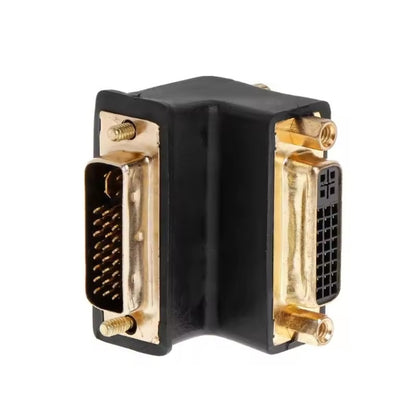 90 Degree Right Angled DVI 24+5 DVI-I Digital Dual Link Male To Female Extension Adapter for HDTV LCD Monitor